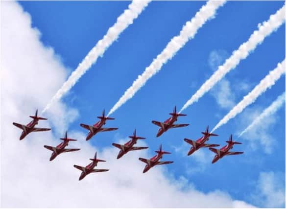 The Red Arrows will be in the skies over Yorkshire today.