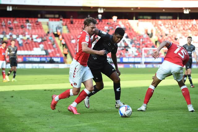 Tyreece John-Jules barges his way through against Charlton. Picture: Howard Roe/AHPIX