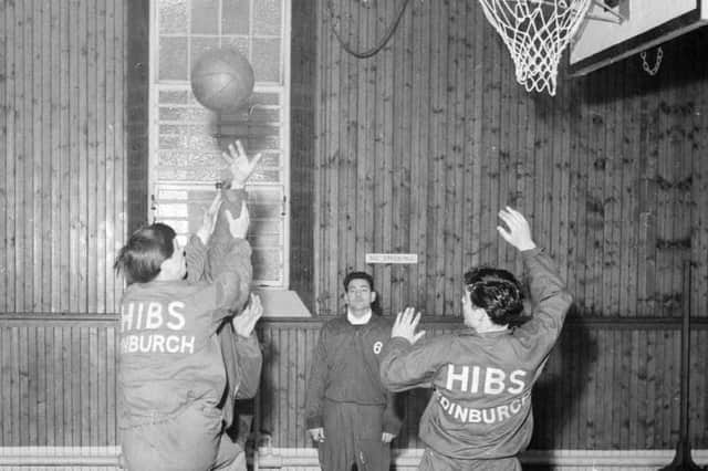 Hibs players training in the Pleasance Gym in 1963