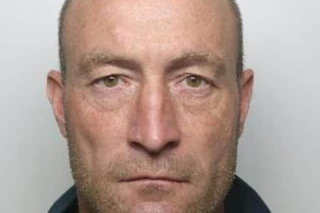 Pictured is Craig Lawrence, aged 46, of Oakroyd Crescent, Grimethorpe, Barnsley, who has been sentenced at Sheffield Crown Court to four years of custody after he admitted stalking a woman between May, 2013, and June, 2021.