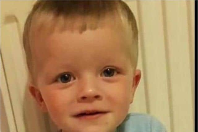Pictured is toddler Keigan O'Brien, of Doncaster, who was allegedly murdered by his mother Sarah O'Brien and her partner Martin Currie after the two-year-old suffered head injuries in January.