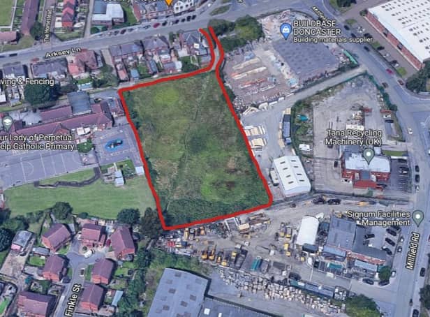 The location of 17 potential homes next to a school in a Doncaster suburb.