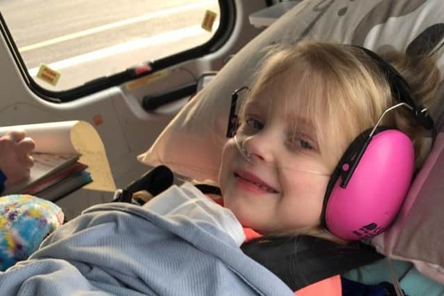 Pippa in the Children's Air Ambulance