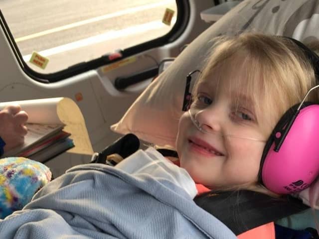 Pippa in the Children's Air Ambulance