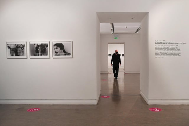 Brian Innes, Gallery Assistant in Hal Fischer: Gay Semiotics and other major works in Gallery 3 (b&w photo exhibition)