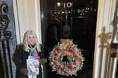 Christina outside number 10.