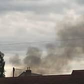 A barn blaze near Tilts Lane, Tilts in Doncaster is sending huge plumes of smoke across Doncaster