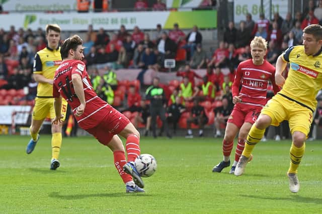 Aidan Barlow in action for Doncaster Rovers last season.