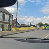 Police have been guarding the scene at the Sidings Roundabout.
