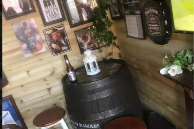 One wall is decked out with Peaky Blinders material.  (Photo: TripAdvisor)