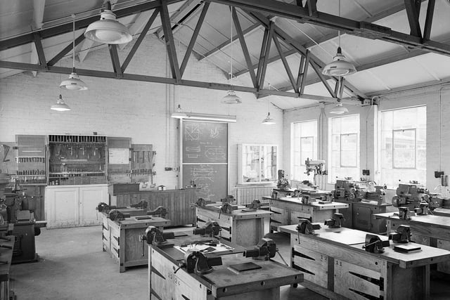 Hawick High School - new technical department opened, March 1956.