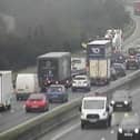 Queues have been building up on the M18 near Doncaster.