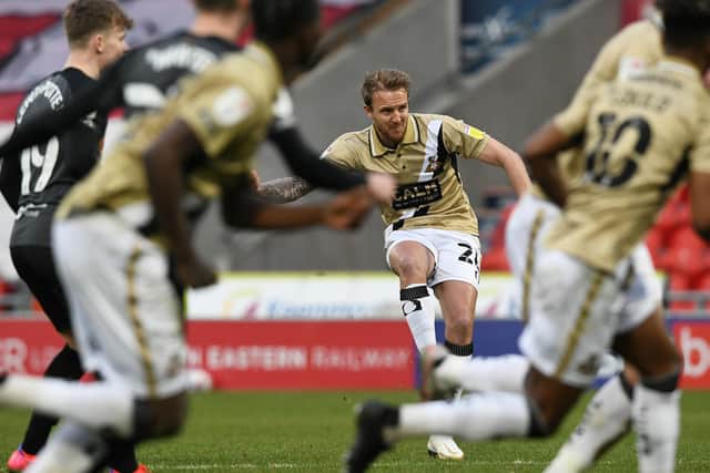 Cometh the hour cometh the man Doncaster's, James Coppinger scores with his first kick of the ball