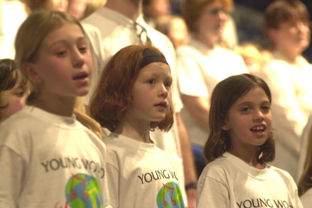Pictured at the  Sheffield Arena, where school children from across the region were taking part in a charity concert for Great Ormond Street Hospital.