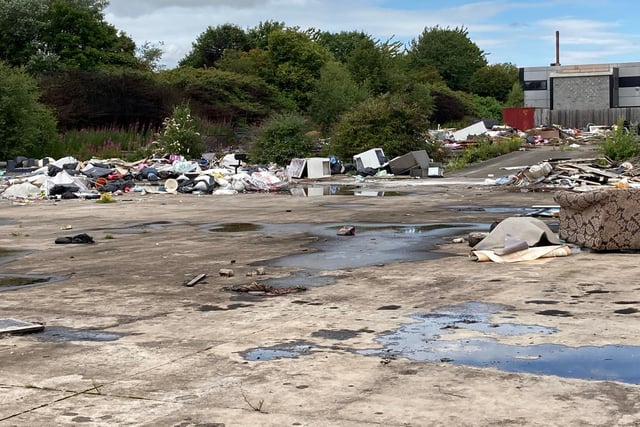Rubbish is strewn across the large site at Myregormie Place, at Mitchelston Industrial Estate in Kirkcaldy