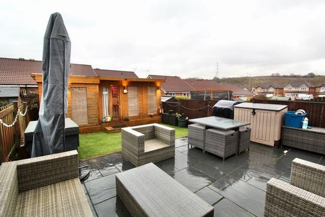 This two-bedroom semi-detached house in Treeton has a guide price of £150,000 - there's a hot tub which is negotiable with the sale of the property. (https://www.zoopla.co.uk/for-sale/details/57462969)