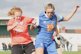 Yasmin Bird  in action for Mexborough Athletic. Photo: Julian Barker