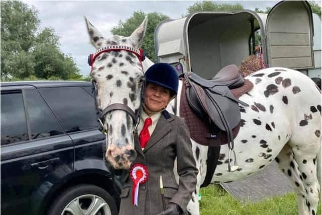 Anita with Sully at Stonelodge Equestrian at their first ridden show.