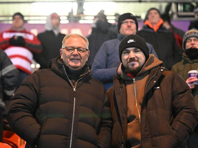 Doncaster Rovers fans watching the derby win over Huddersfield.