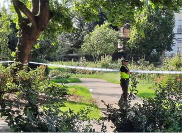 Elmfield Park has been cordoned off by police.