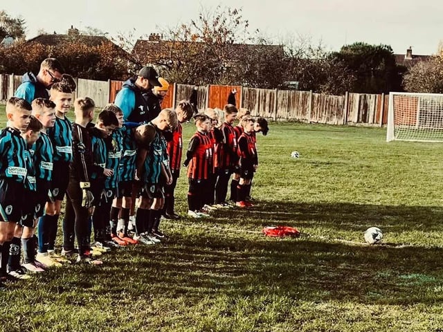 Junior footballers paid their respects at Dunscroft Warriors.
