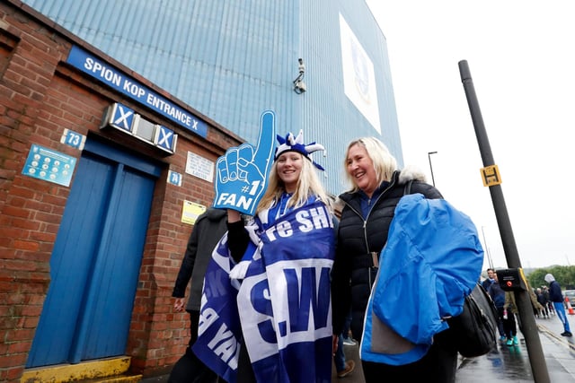 Wednesday fans before the Sky Bet Championship play-off semi-final, second leg match with Huddersfield Town at Hillsborough in May 2017.