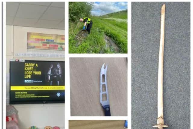 Police across Doncaster have been searching open land for knives.