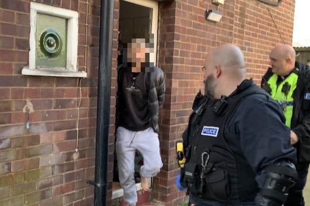 Police found a man hiding in a loft as they raided a Doncaster cannabis farm.