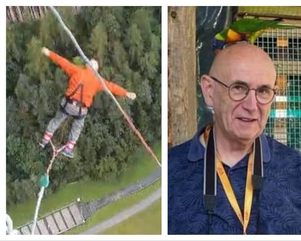 John Arnold made one of the world's highest bungee jumps for his 73rd birthday.