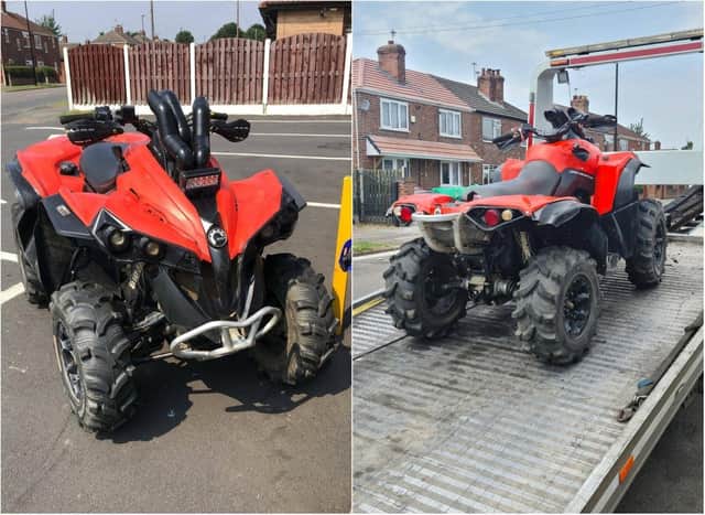 An example of recently seized quad bikes