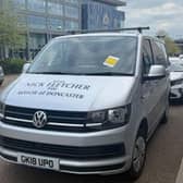 Nick Fletcher's campaign van was hit with a parking ticket outside the Civic Offices in Waterdale.