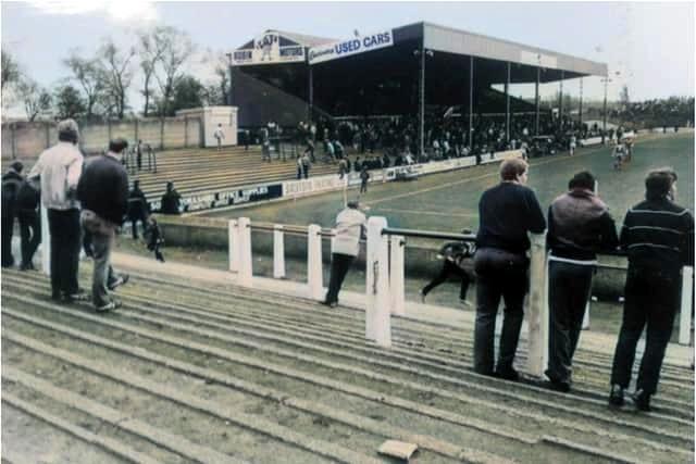 Doncaster Rovers' Belle Vue ground in the 1980s.