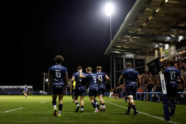 Doncaster Knights in action at Castle Park. Photo by George Wood/Getty Images