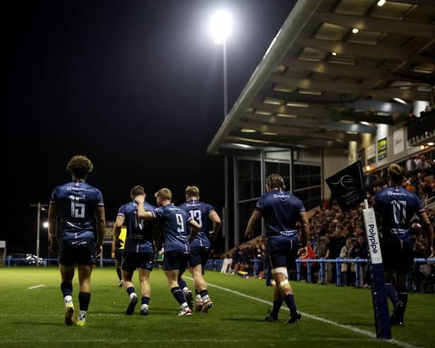 Doncaster Knights in action at Castle Park. Photo by George Wood/Getty Images
