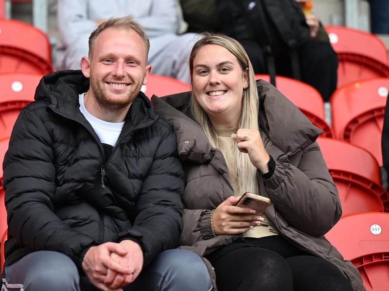 Doncaster Rovers fans watch the win over Gillingham.