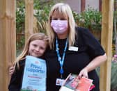 Chloe Smith met with Director of Nursing, Abigail Trainer, to receive her certificate and voucher to the Yorkshire Wildlife Park.