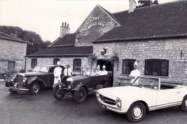 The staff at the Boat Inn, Sprotbrough, Near Doncaster, pictured in 1987