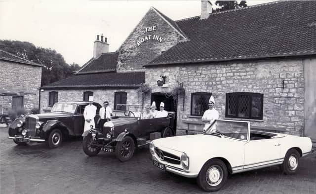 The staff at the Boat Inn, Sprotbrough, Near Doncaster, pictured in 1987