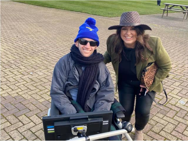 Rob Burrow meets up with fan Rose Roostan at Doncaster Racecourse. (Photo: Karen Rumney).