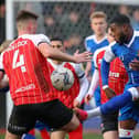 Reo Griffiths in action at Cheltenham Town. Picture: Gareth Williams/AHPIX LTD