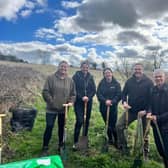 Councillors Mark Houlbrook and Lani-Mae Ball with Doncaster Council sustainability officers at a previous tree planting event.