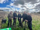 Councillors Mark Houlbrook and Lani-Mae Ball with Doncaster Council sustainability officers at a previous tree planting event.