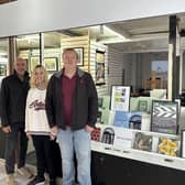 Big sceen: Peter Olding with Rebecca and Dean Sills.