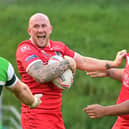 Sam Smeaton celebrates his record-breaking try. Picture: Howard Roe/AHPIX.com