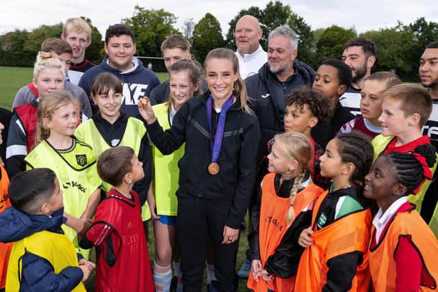 England Lioness, Ella Toone, has teamed up with Tesco to launch the Golden Grants. Picture: Jeff Spicer/PA Wire.