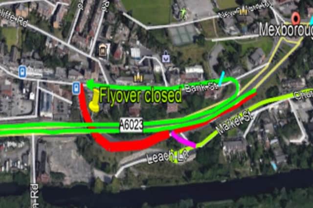Council map shows diversions and the area of the closure