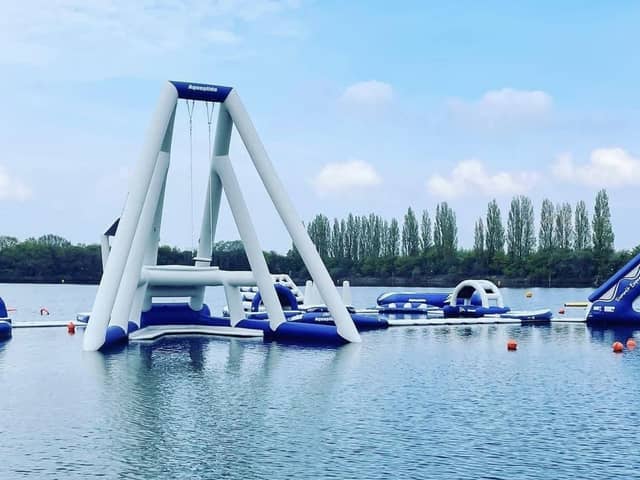 Doncaster’s Aquapark at Hatfield Outdoor Activity Centre.