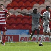 Joe Wright cuts a dejected figure after Lucas Akins opens the scoring for Burton Albion. Picture: Andrew Roe/AHPIX