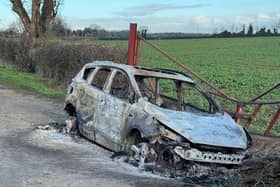 The vehicle was destroyed after being deliberately set alight.