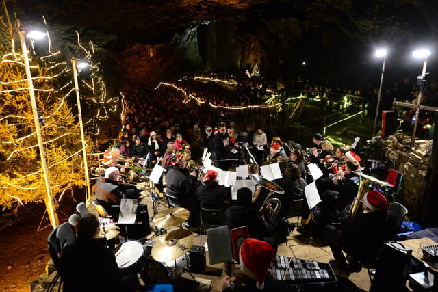 In 2015 more than 600 people attended the final Christmas Carol Concert inside the Peak Cavern in Castleton in the Peak District. Music was supplied by the Ireland Colliery Chesterfield Brass Band.
